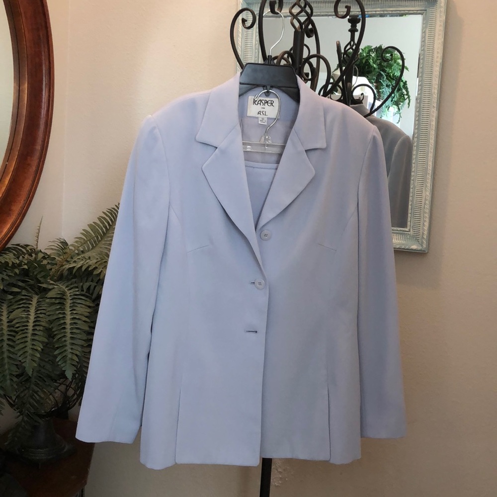 Baby Blue Ladies Skirt Suit by Kasper!